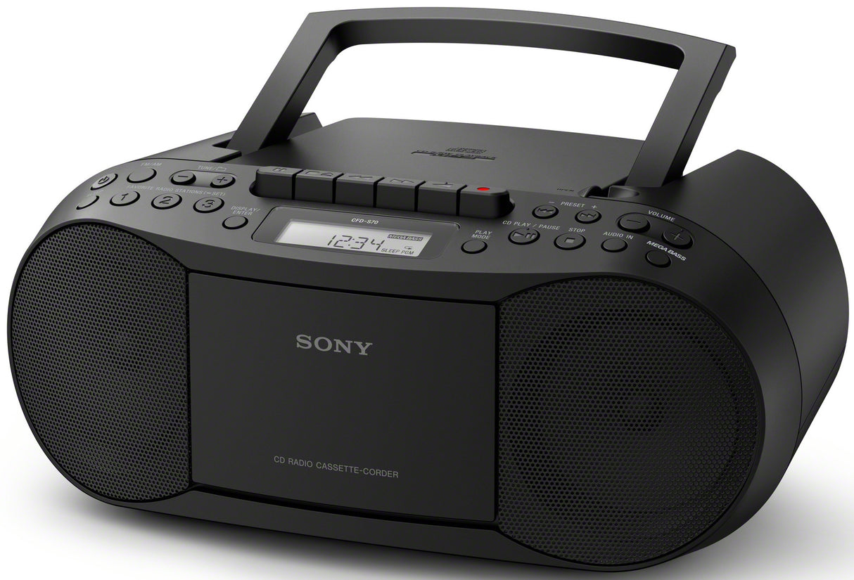 Sony Stereo CD/Cassette Boombox Home Audio Radio (Black)