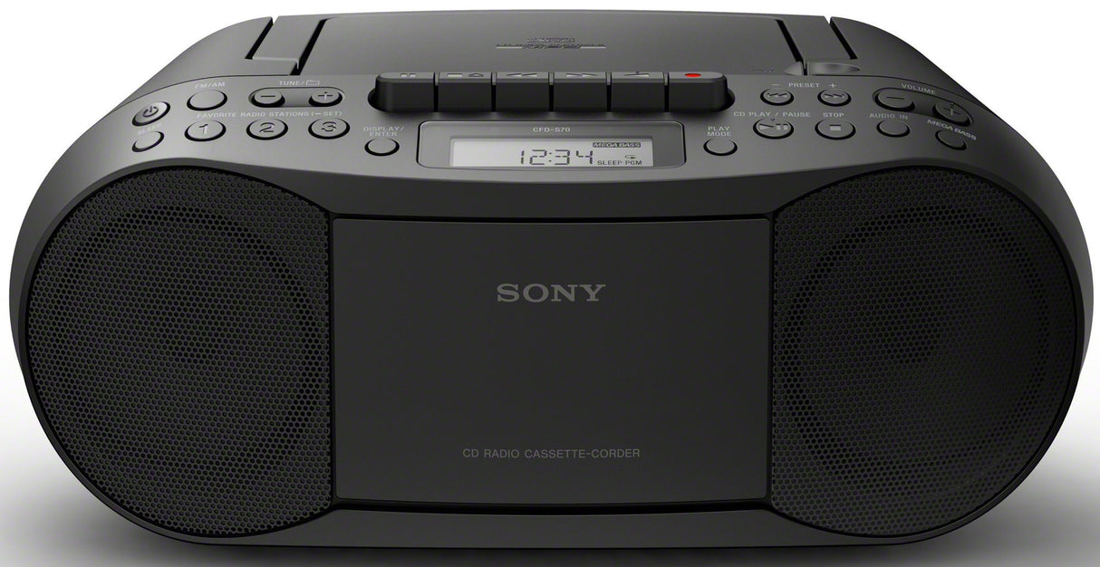 Sony Stereo CD/Cassette Boombox Home Audio Radio (Black)