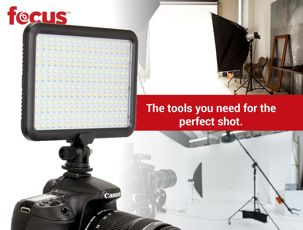 Focus 12V 1400 Lumens LED Video Light with Build-In Color Temp Switch