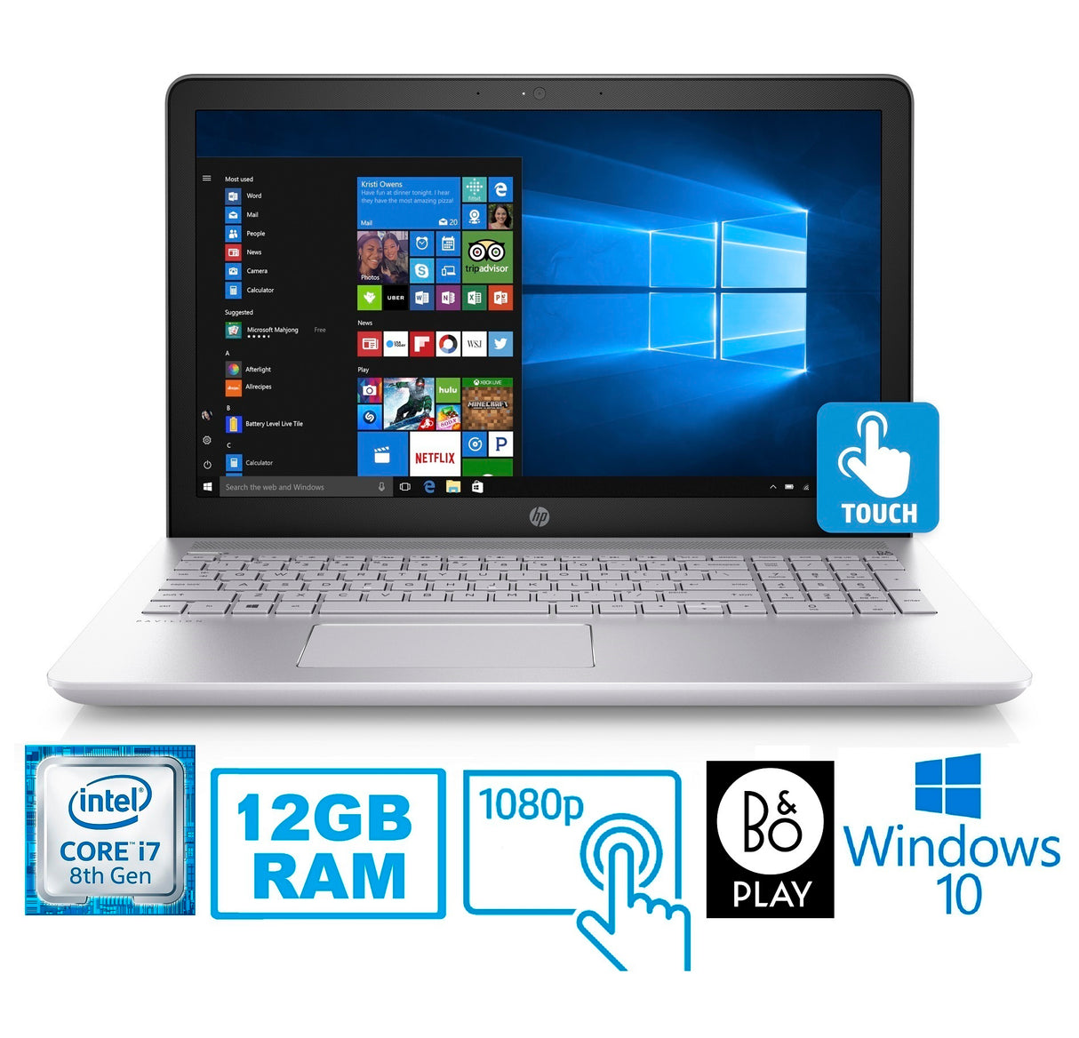HP Pavilion 15-CC Intel Core i7-8850U 12GB 1TB HDD 15.6” FHD Touch Screen Laptop
