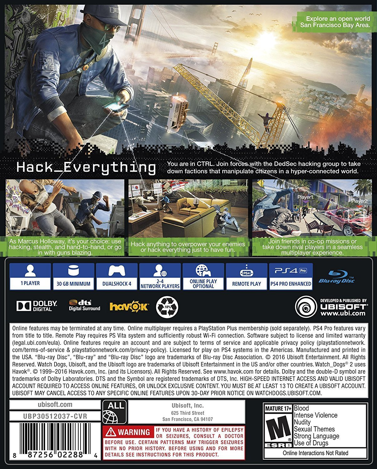 Watch Dogs 2 Video Game for Playstation 4