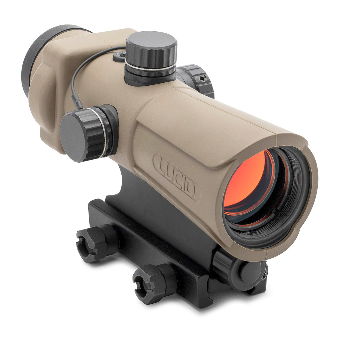 Lucid Optics HD7 Gen 3 Red Dot Sight (Tan) with C3 Weapons Light and Cleaning Cloth