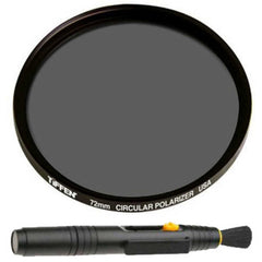 Tiffen 72mm Circular Polarizing Lens Filter and Lens Cleaning Brush Bundle
