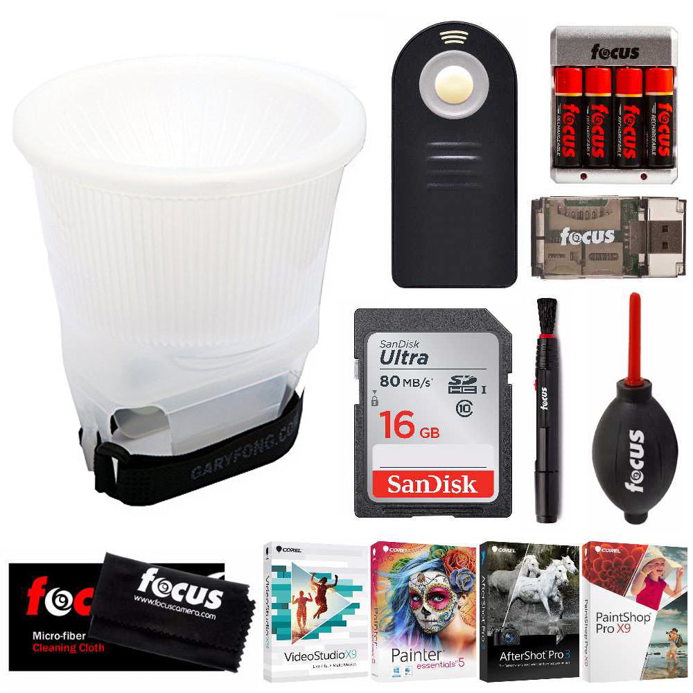 Gary Fong LSUCLOUD Lightsphere Universal Cloud Diffuser and Deluxe Photo Bundle
