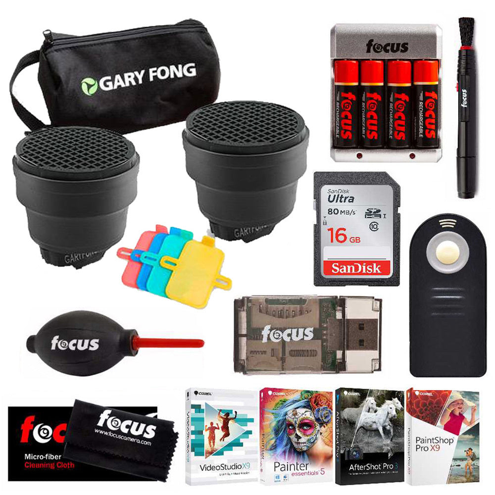 Gary Fong Dramatic Photographic Lighting Kit and Deluxe Photo Accessory Bundle