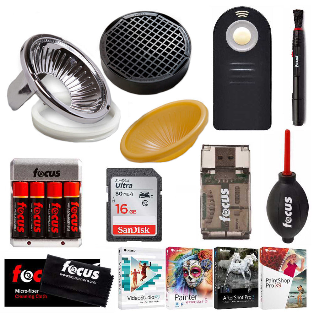 Gary Fong Upgraded 3-Dome Lightsphere Modifier Kit with Photo Accessory Bundle