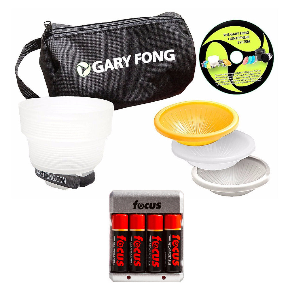 Gary Fong Lightsphere Wedding Event Flash Modifying Kit and Rechargeable AA Pack