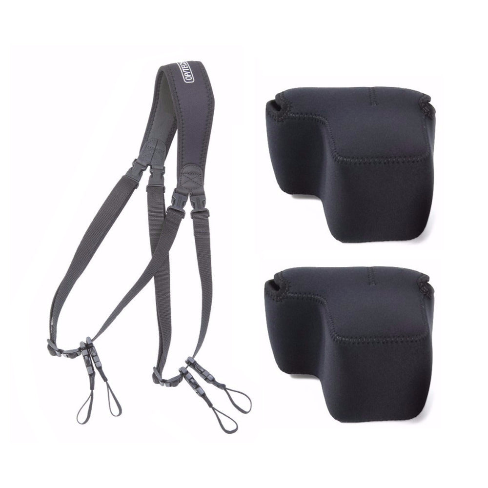 OpTech USA Utility Sling Duo - 2-Camera Shoulder Sling and Soft Pouch (2-Pack)