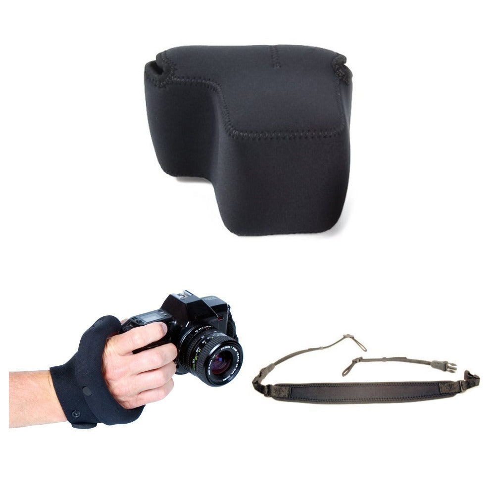 OP/TECH Super Classic Neck Strap with Grip Strap and D-Midsize Soft Camera Pouch