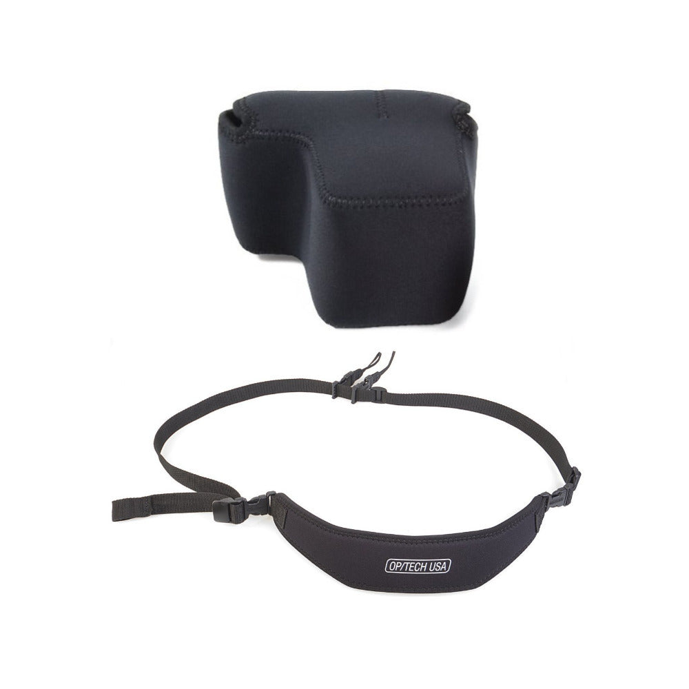 OP/TECH Utility Sling Camera Strap, XL, and Soft DSLR Pouch (D-Midsize) Kit