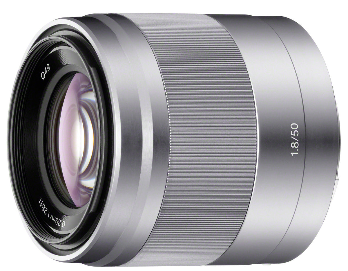 Sony E 50mm f/1.8 OSS Lens (Silver) (Open Box)