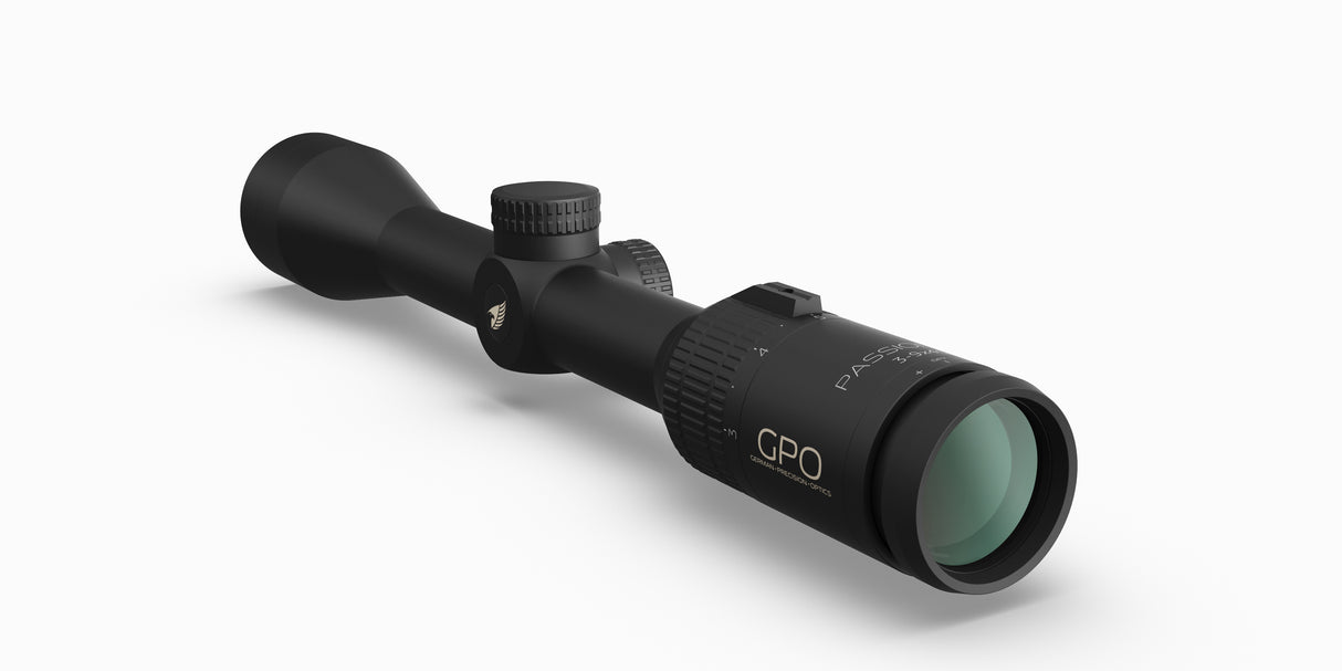 GPO PASSION 3X Riflescope 3-9x42, 1" tube, 1/4MOA, Plex reticle