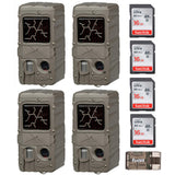 Cuddeback Dual Flash 20MP Trail Camera with 16GB Card (4-Pack) and Reader