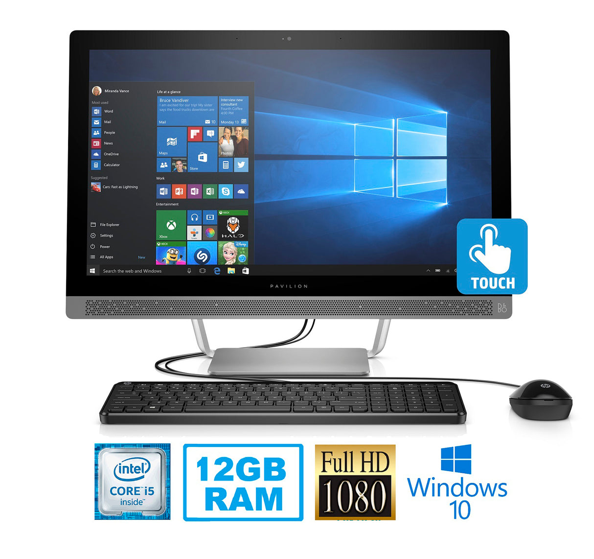 HP Pavilion 24-b227c, Core i5-7400T 12GB, 23.8" Full HD Touch Screen, All-in-One