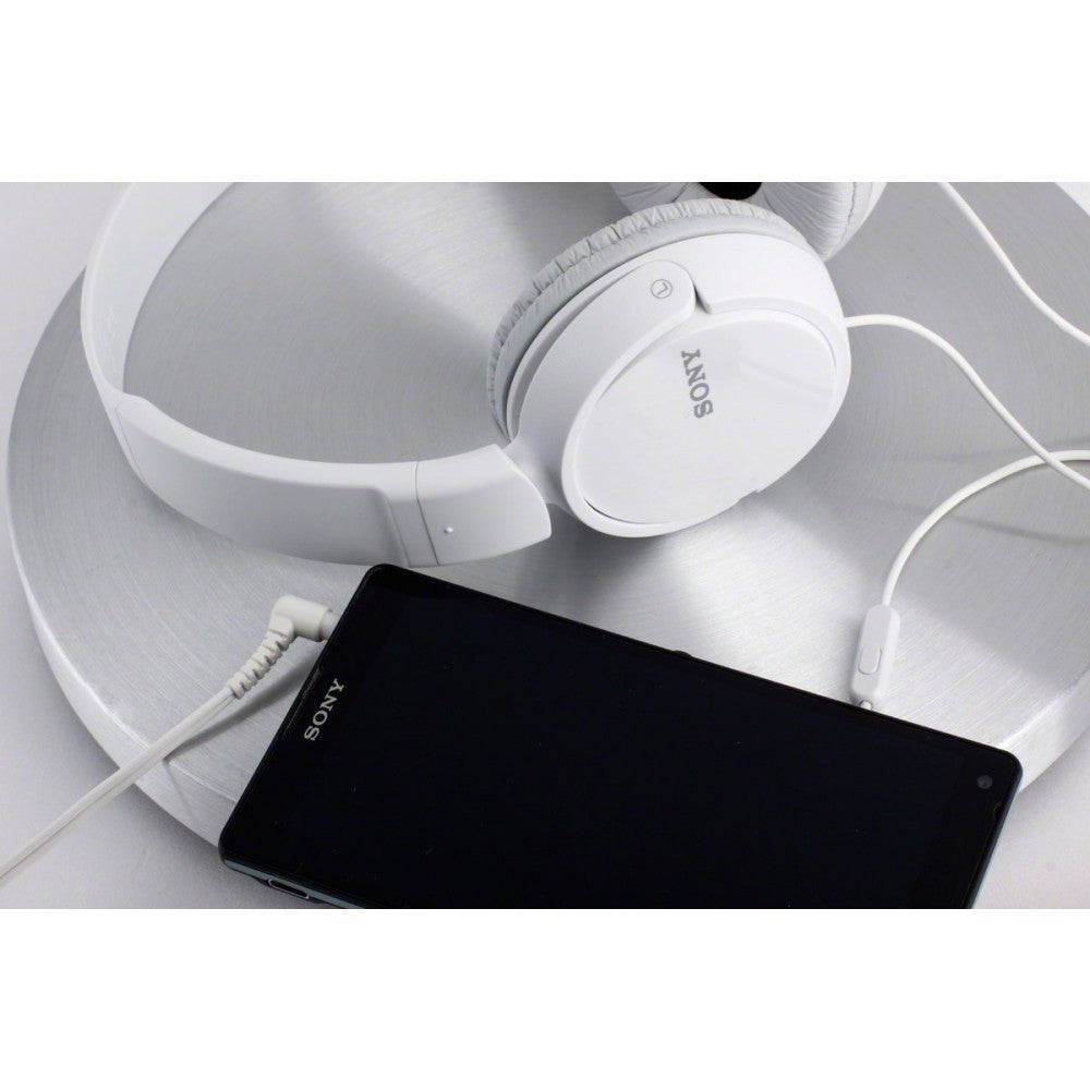 Sony MDRZX110AP ZX Series Extra Bass Smartphone Headset with Mic (White)