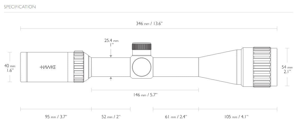Hawke Sport Optics Vantage 4-12x40 AO Mil Dot Riflescope