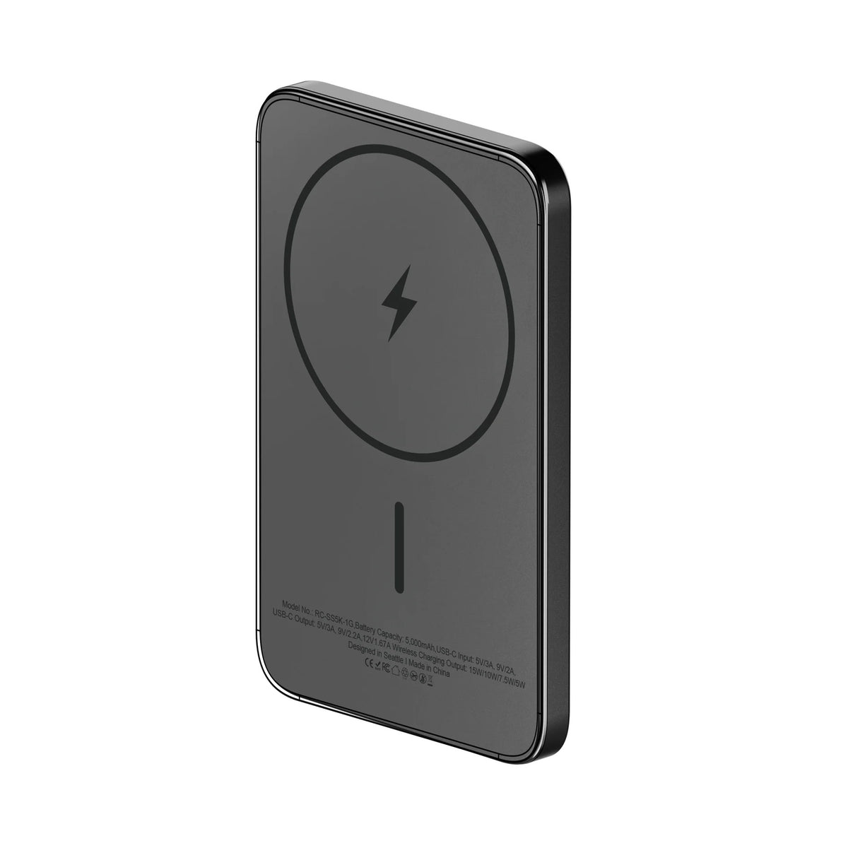 ReelCharge ReelSafe Solid State 5,000 mAh Qi2 Wireless Power Bank (Gray)