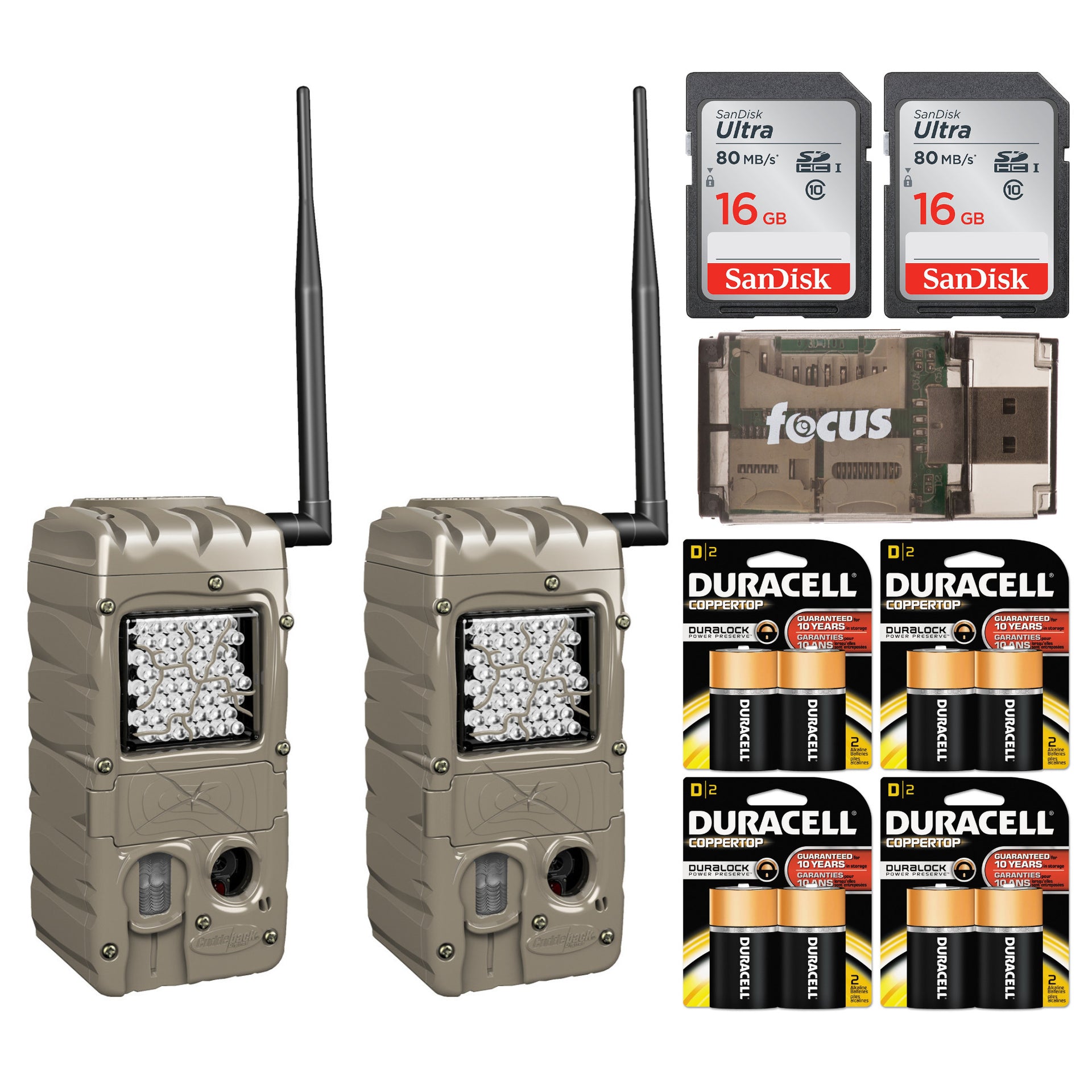 Cuddeback CuddeLink Power House IR 20MP Trail Camera Batteries SD Card Bundle
