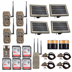 Cuddeback CuddeLink IR Trail Camera (4-Pack) with Solar and Verizon Home Kit