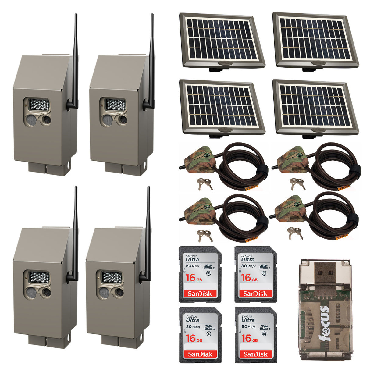 Cuddeback CuddePower and CuddeBox Kit for J-Series Cuddelink Trail Cameras (4x)