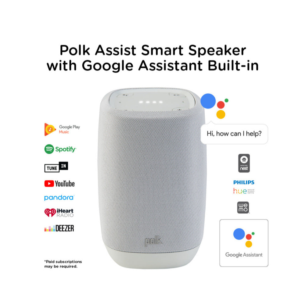 Polk Audio Assist Smart Bluetooth Speaker (Cool Gray)