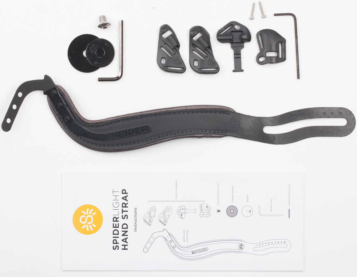 Spider Holster SpiderLight Black Leather Hand Strap 990 with Camera Cleaning Kit