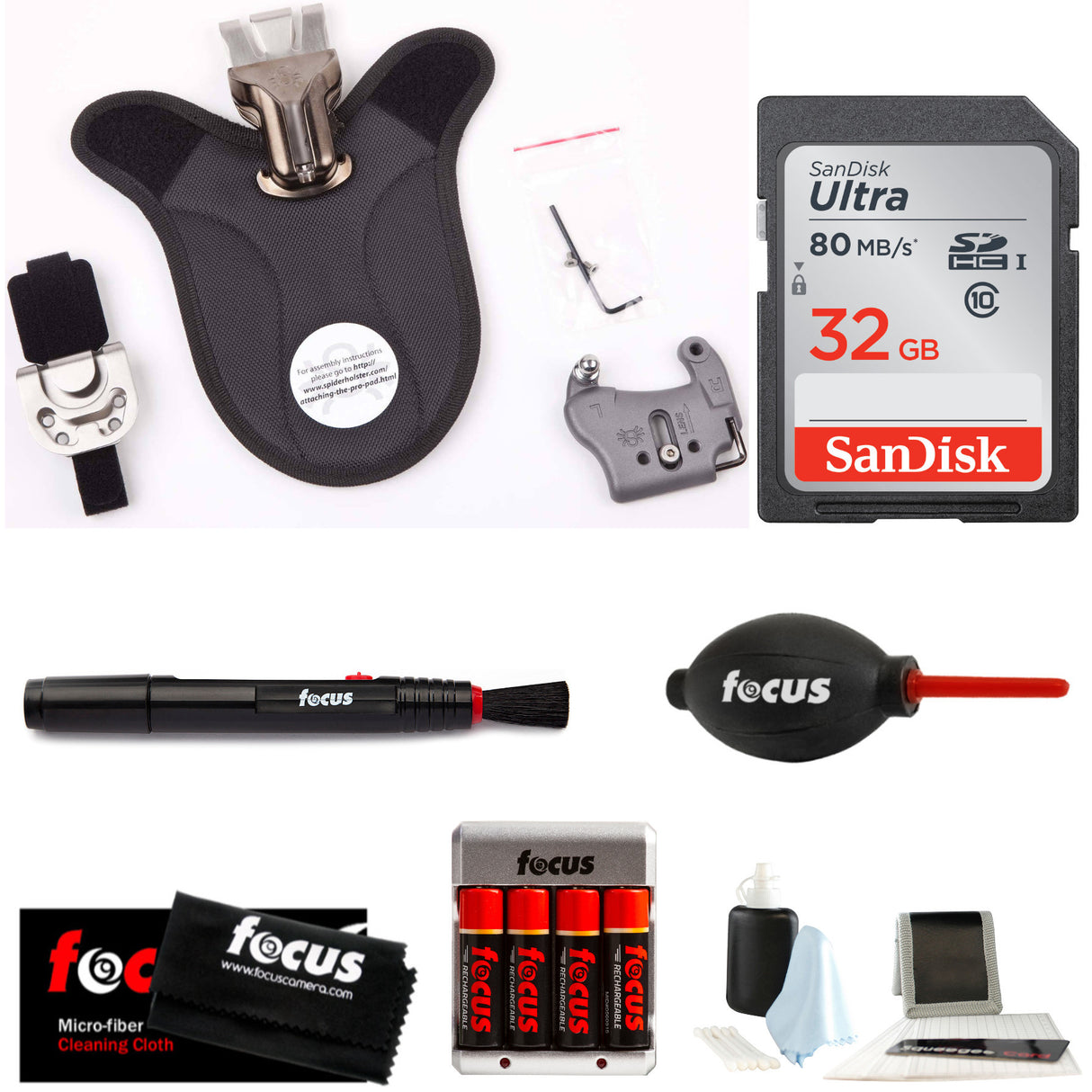 Spider Holster SpiderPro 1-2 Camera Adapter Upgrade Kit and Accessory Bundle