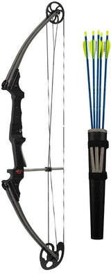Genesis Bows Original Bow Kit with Arm Guard, Quiver, and 11 Arrows (RH, Black)