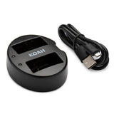 Koah 1600mAh Li-ion Battery for Panasonic DMW-BLC12 (2-pack) with Dual Charger