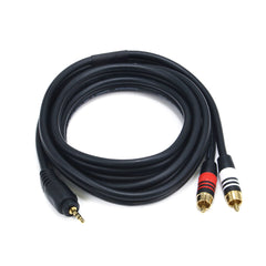 Monoprice 6-Feet Premium 3.5mm Stereo Male to 2RCA Male 22AWG Cable (Gold Plated)