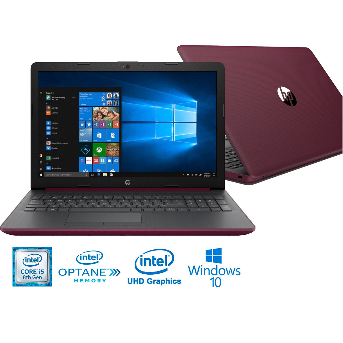 HP 15-da81 Laptop, 15.6" HD, Intel Core i5-8250U, 8GB RAM + 16GB Optane, 1TB HDD (Certified Refurbished)