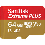 SanDisk Extreme PLUS 64GB 170 MB/s Class 10 UHS-I/U3 microSDXC Card