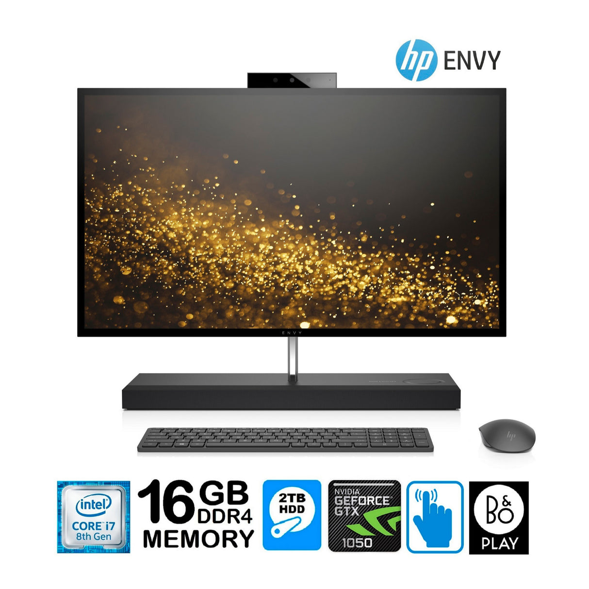 HP ENVY 27 All-in-One Core i7-8700T 16GB 2TB HDD 27-inch QHD Touch GTX1050 4GB