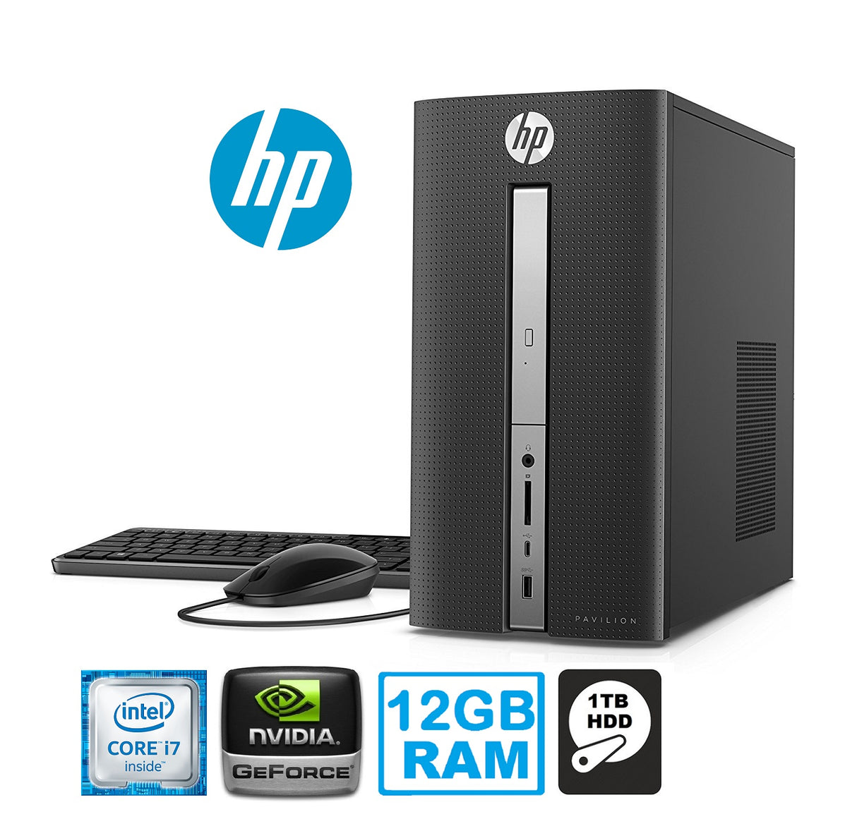 HP Pavilion 570-p056 Core i7-7700 12GB 1TB Desktop PC (Certified Refurbished)