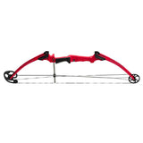 Genesis Archery Original Compound Bow (Right Hand, Red) with Arrows and Case