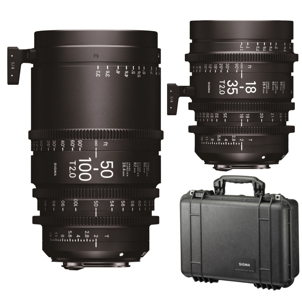 Sigma 18-35mm and 50-100mm Lenses for Sony E Mount with PMC-001 Hard Case