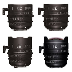 SIGMA 14MM T2 FF + 20MM T1.5 FF + 24MM T1.5 FF + 35MM T1.5 FF +pl