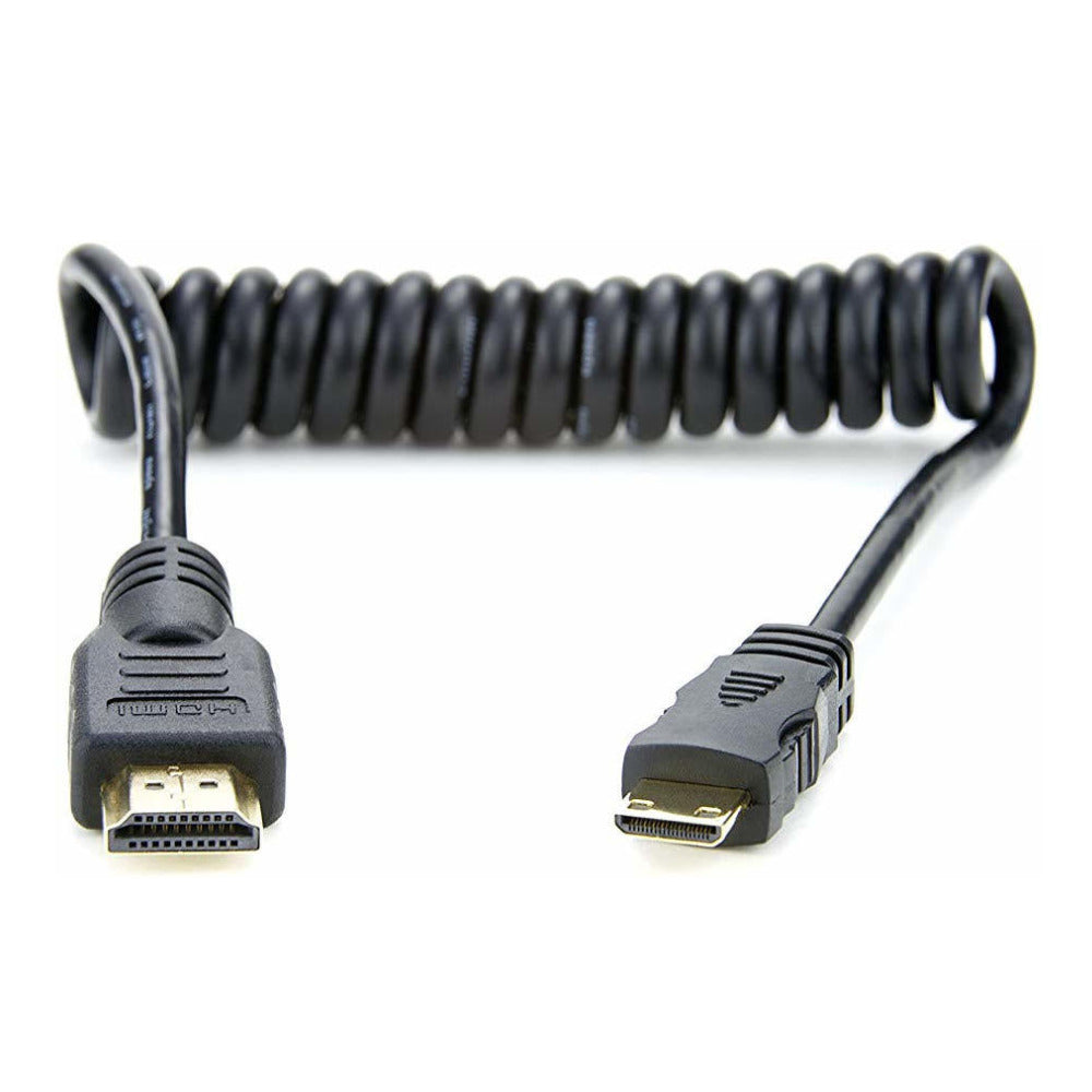 COILED MINI to FULL HDMI Cable (30cm)