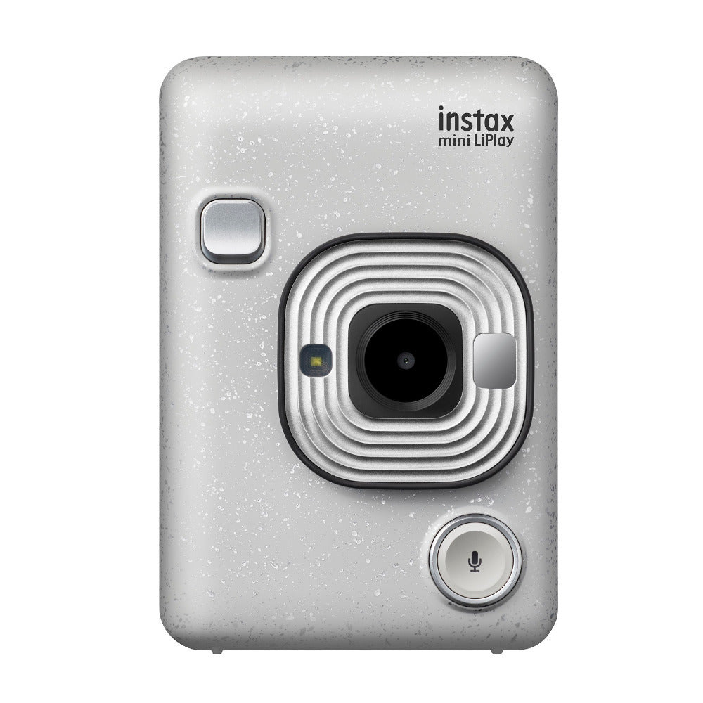 Fujifilm Instax Mini Hybrid LiPLay Instant Camera (Stone White) with Mini Twin Film Pack Bundle