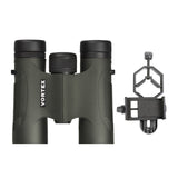 Vortex 10x28 Diamondback Roof Prism Binoculars with Smartphone Adapter Bundle