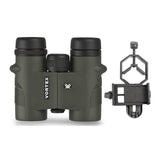 Vortex 8x32 Diamondback Roof Prism Binoculars with Smartphone Adapter Bundle