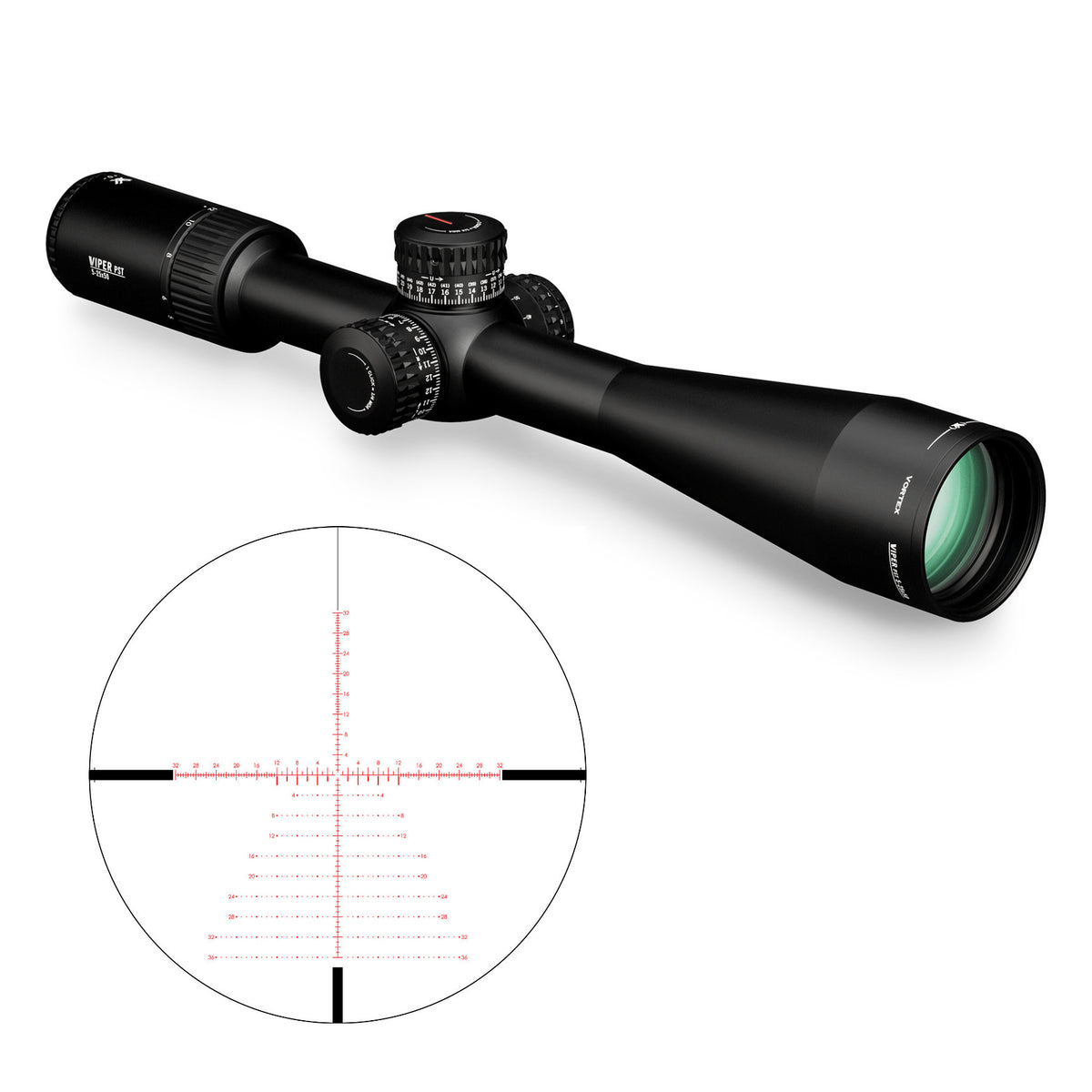 Vortex Viper PST Gen II 5-25x50 FFP Riflescope (EBR-7C MOA Reticle ...