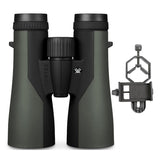 Vortex 10x50 Crossfire Roof Prism Binoculars with Smartphone Adapter Bundle
