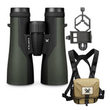 Vortex 10x50 Crossfire HD Roof Prism Binoculars with Glasspak & Smartphone Adapter Bundle