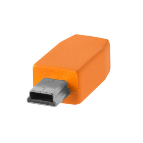 Tether Tools TetherPro USB Type-C Male to 5-Pin Mini-USB 2.0 Type-B Male Cable (15-Feet, Orange)