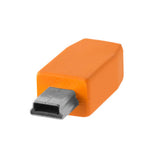 Tether Tools TetherPro USB Type-C Male to 5-Pin Mini-USB 2.0 Type-B Male Cable (15-Feet, Orange)