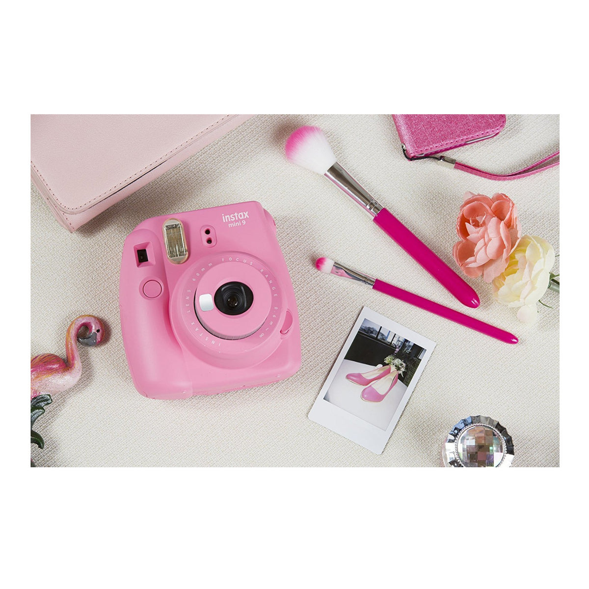 Fujifilm instax Mini 9 Instant Camera (Flamingo Pink) and 20-Exposure Film Pack