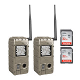 Cuddeback CuddeLink Power House IR 20MP Trail Camera (2-Pack) with Two 32GB SD Cards