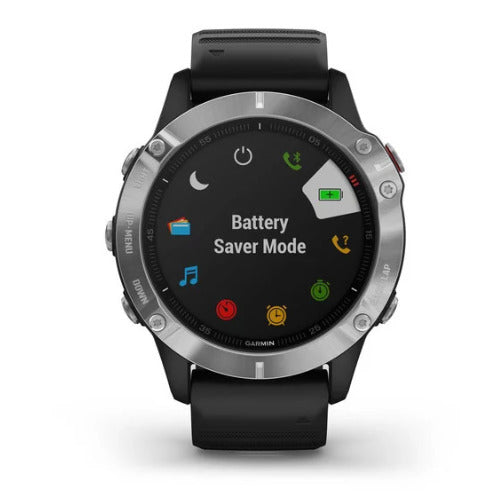 Garmin fenix 6 Multisport GPS Smartwatch (Silver with Black Band)