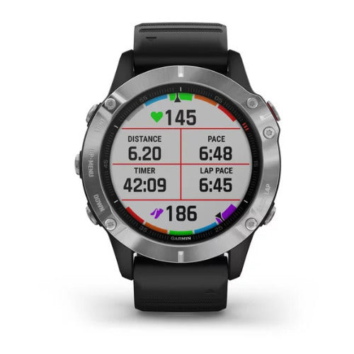 Garmin fenix 6 Multisport GPS Smartwatch (Silver with Black Band)
